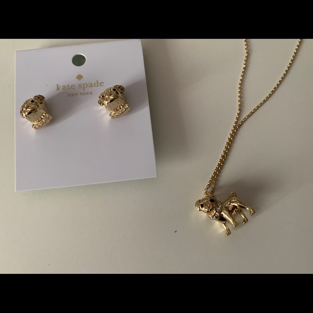 Kate Spade “Dog” earrings & necklace